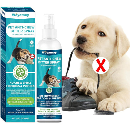 Woyamay No Chew Spray For Dogs 200 Milliliters Bitter Apple Training Aid To Stop Chewing And Licking Furniture Shoes And Bandages