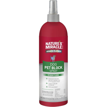 Nature's Miracle Advanced Platinum Dog Pet Block Repellent Spray For Indoor Training 16 Fluid Ounces
