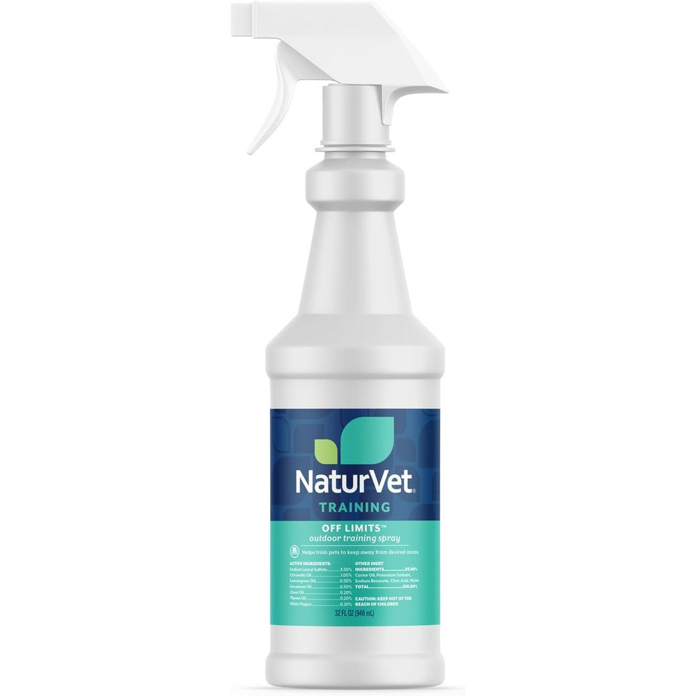 NaturVet Off Limits Pet Training Spray For Dogs And Cats, Non-Staining Outdoor Deterrent, 32 Fluid Ounces