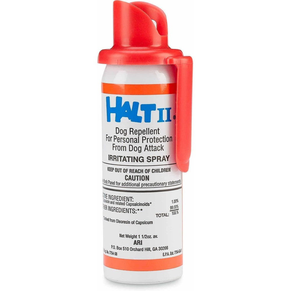 Halt II Dog Repellent Spray Personal Protection Aerosol For Cyclists And Runners 1.5 Ounces
