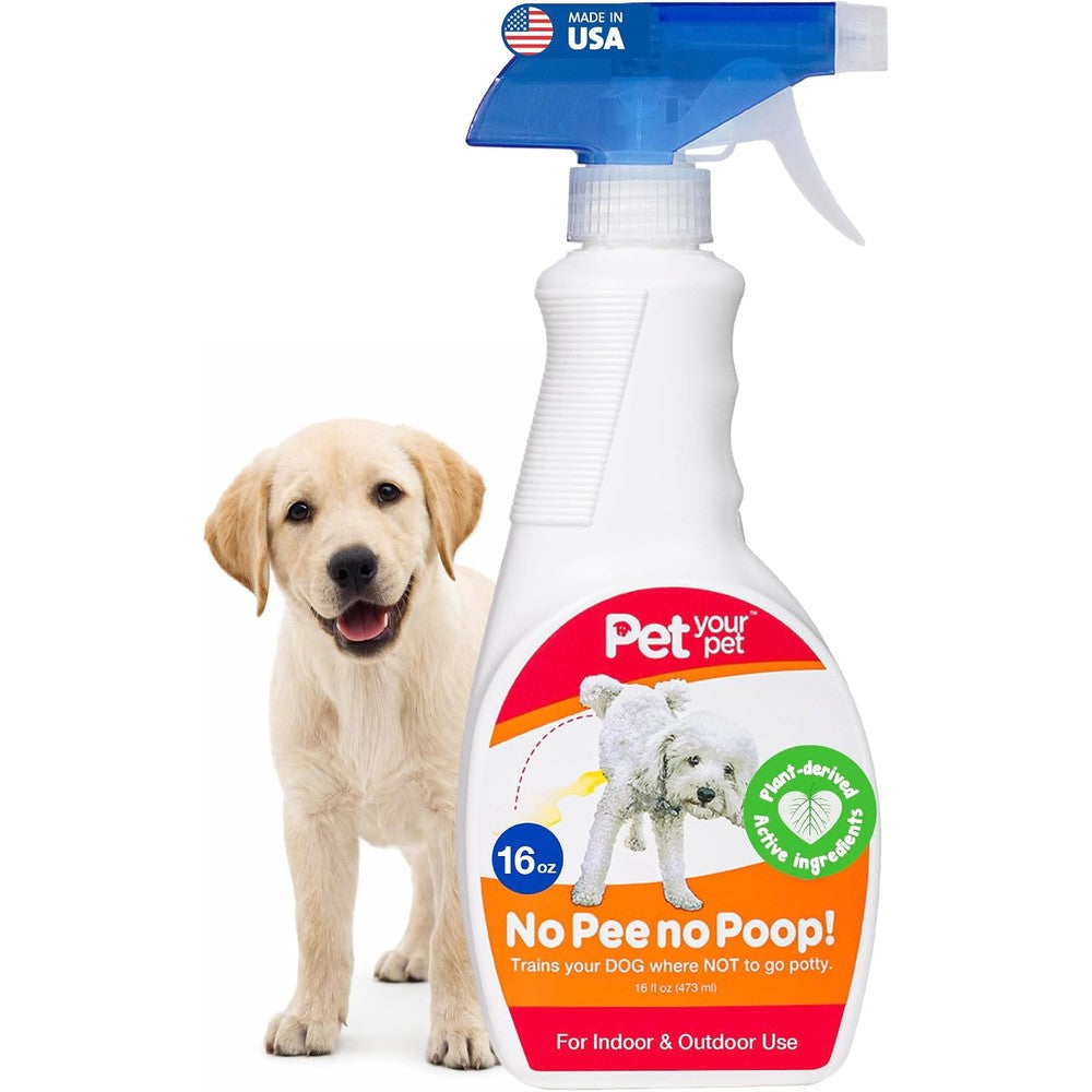Pet Your Pet No Pee No Poop Dog Potty Training Spray Non Toxic Natural Deterrent 16 Fluid Ounce
