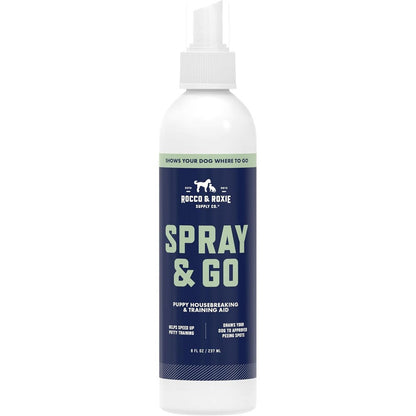 Rocco & Roxie Puppy Potty Training Go Here Spray For Dogs And Puppies, USA Imported Behavior And Housebreaking Aid, 8 Fluid Ounce