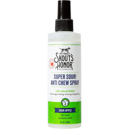 Skout's Honor Super Sour Anti Chew Dog And Cat Spray Natural Bitter Deterrent Formula 236 Milliliters