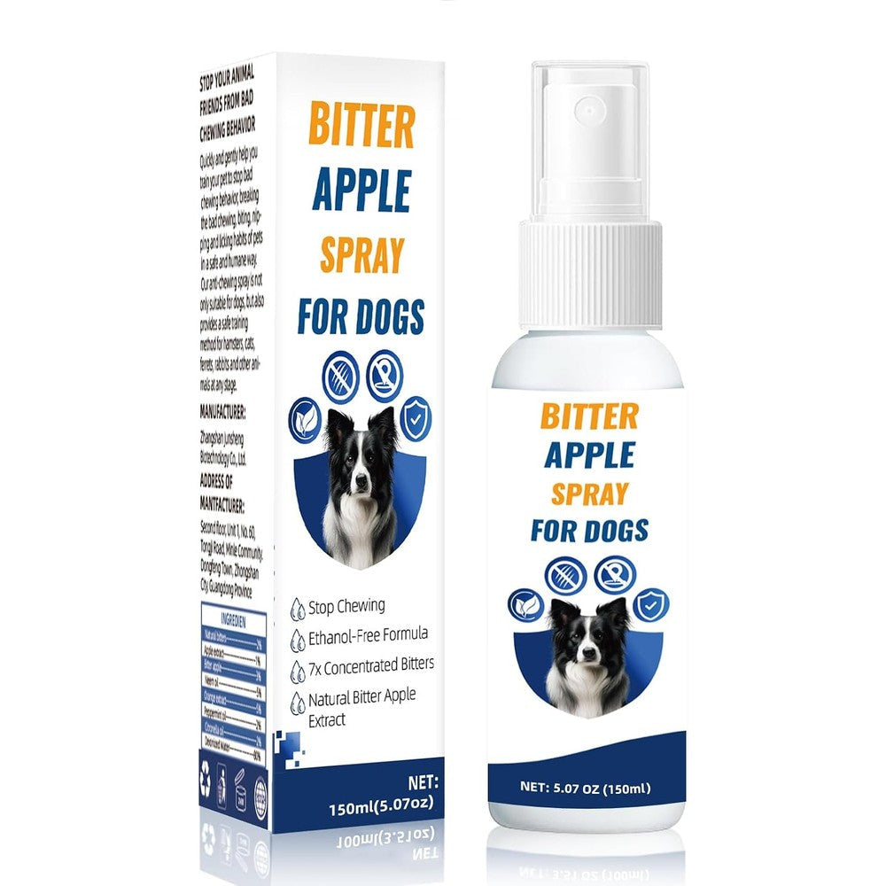 YHGFB Bitter Apple No Chew Spray For Dogs To Stop Destructive Chewing, Alcohol Free Deterrent Spray For Furniture And Shoes, 5.07 Fluid Ounces