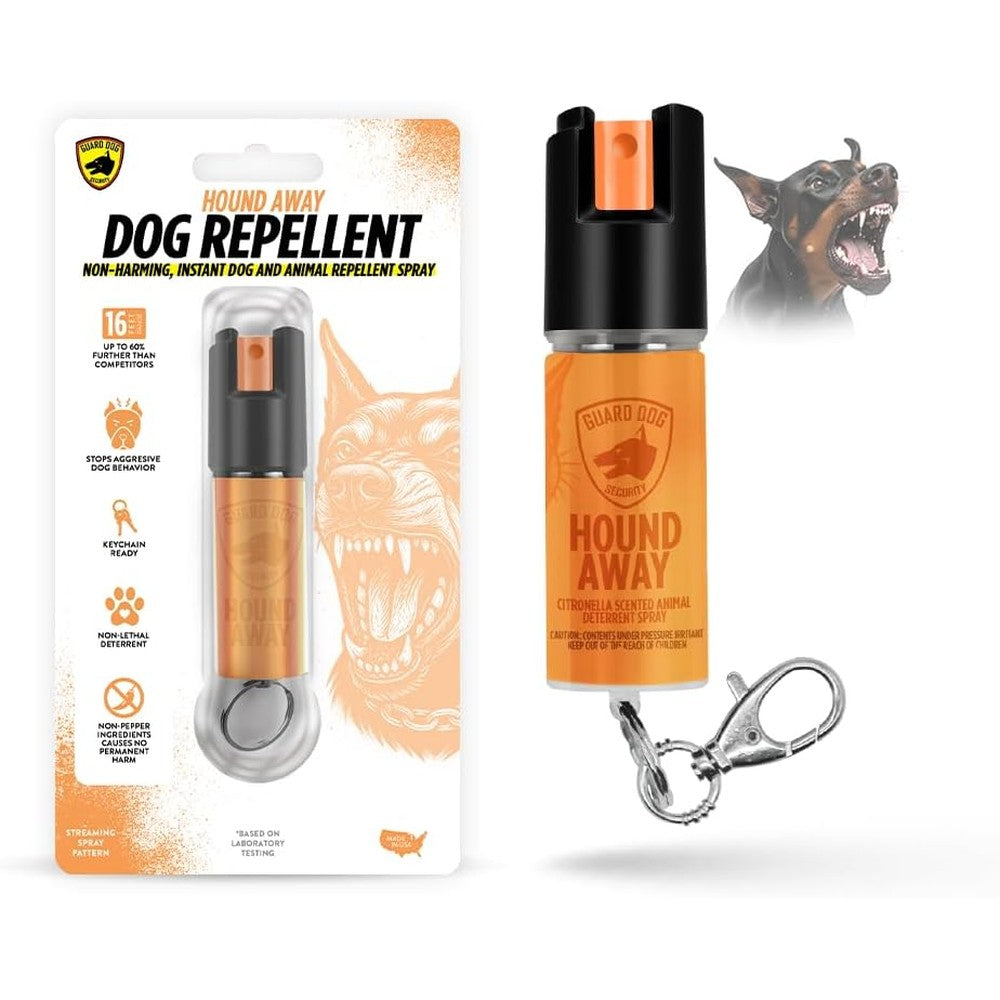 Guard Dog Security Citronella Dog Deterrent Spray For Self Defense And Training Barking Control Portable Canister 0.5 Ounce And 2 Ounce