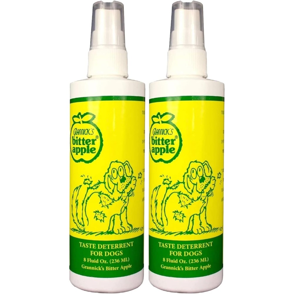 Grannick's Bitter Apple Taste Deterrent Spray For Dogs And Cats 8 Fluid Ounces Pack Of 2 With Sprayers