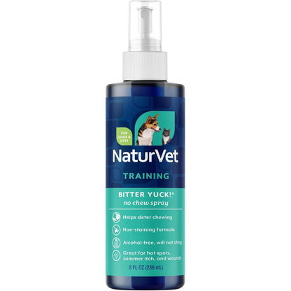 NaturVet Bitter Yuck No Chew Training Spray For Dogs Cats And Horses Eight Fluid Ounces