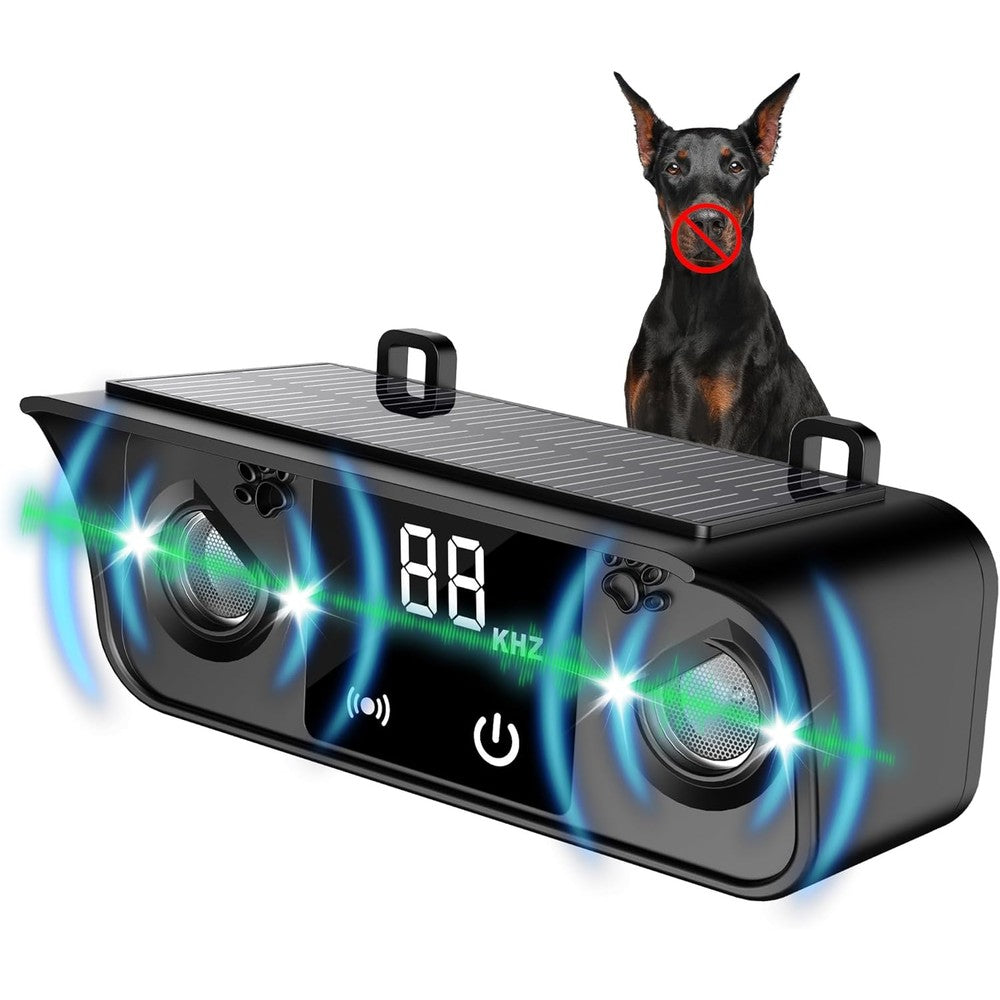 Generic Solar Ultrasonic Dog Bark Deterrent Device Outdoor Waterproof Anti Barking Control With 50 Foot Range For Small Medium And Large Dogs