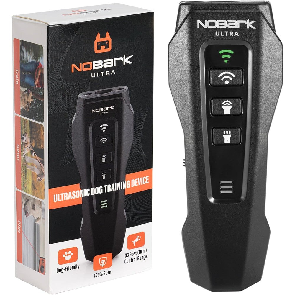Cbdywvr NoBark Ultra Dog Trainer Rechargeable Ultrasonic Anti Barking Device With Led Flashlight And Laser For Indoor And Outdoor Use