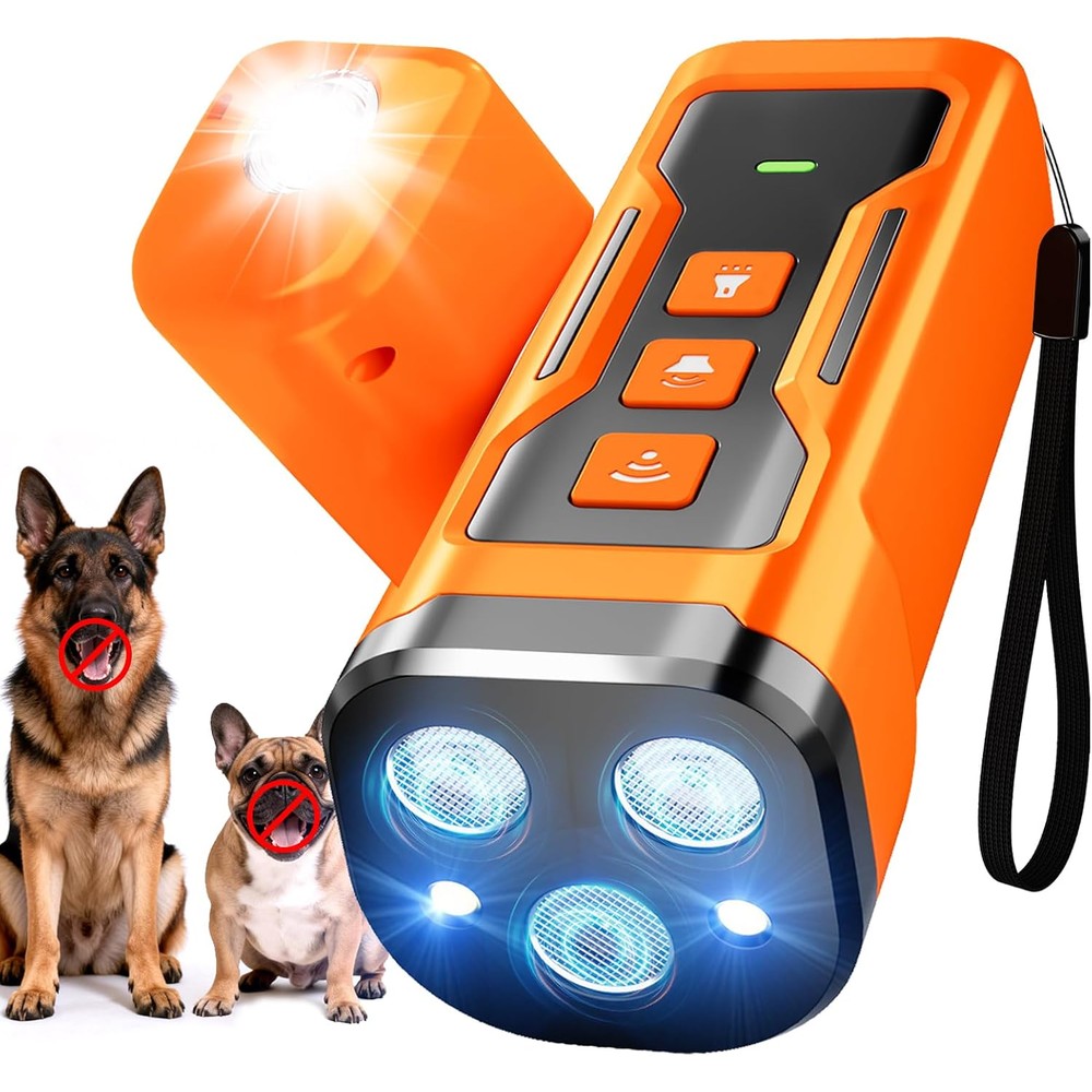 iBurr X3Pro Ultrasonic Dog Bark Deterrent Device With 6 Training Modes And LED Flashlight For Indoor And Outdoor Bark Control