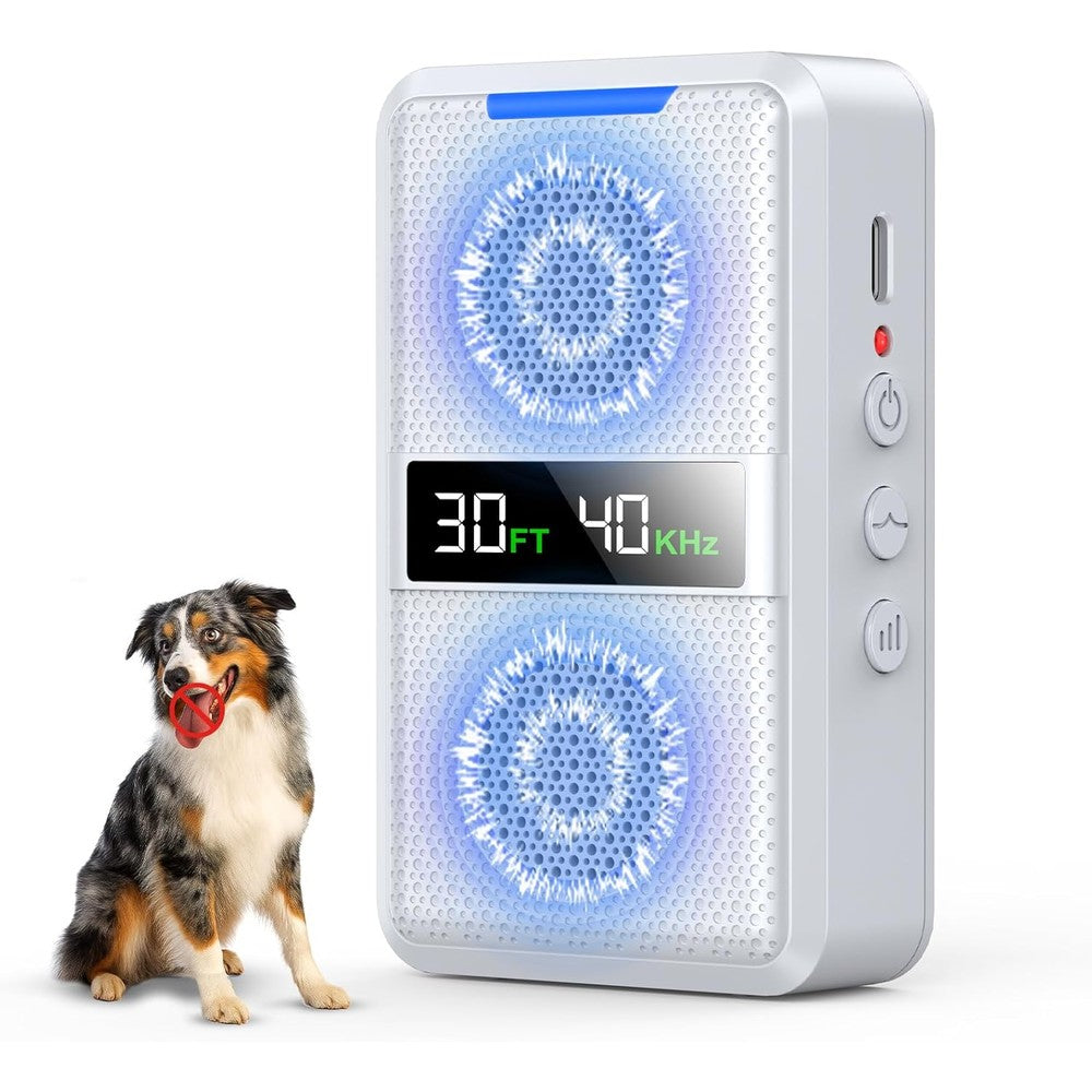 Aozoom Ultrasonic Anti Barking Device For Dogs Type C Rechargeable Bark Deterrent With Adjustable Frequency And 30 Foot Range