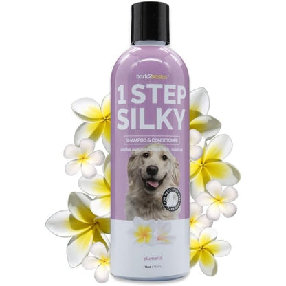 Bark2Basics One Step Silky Dog Shampoo And Conditioner 16 Fluid Ounce Natural 2 In 1 Pet Grooming Formula For Detangling And Strengthening
