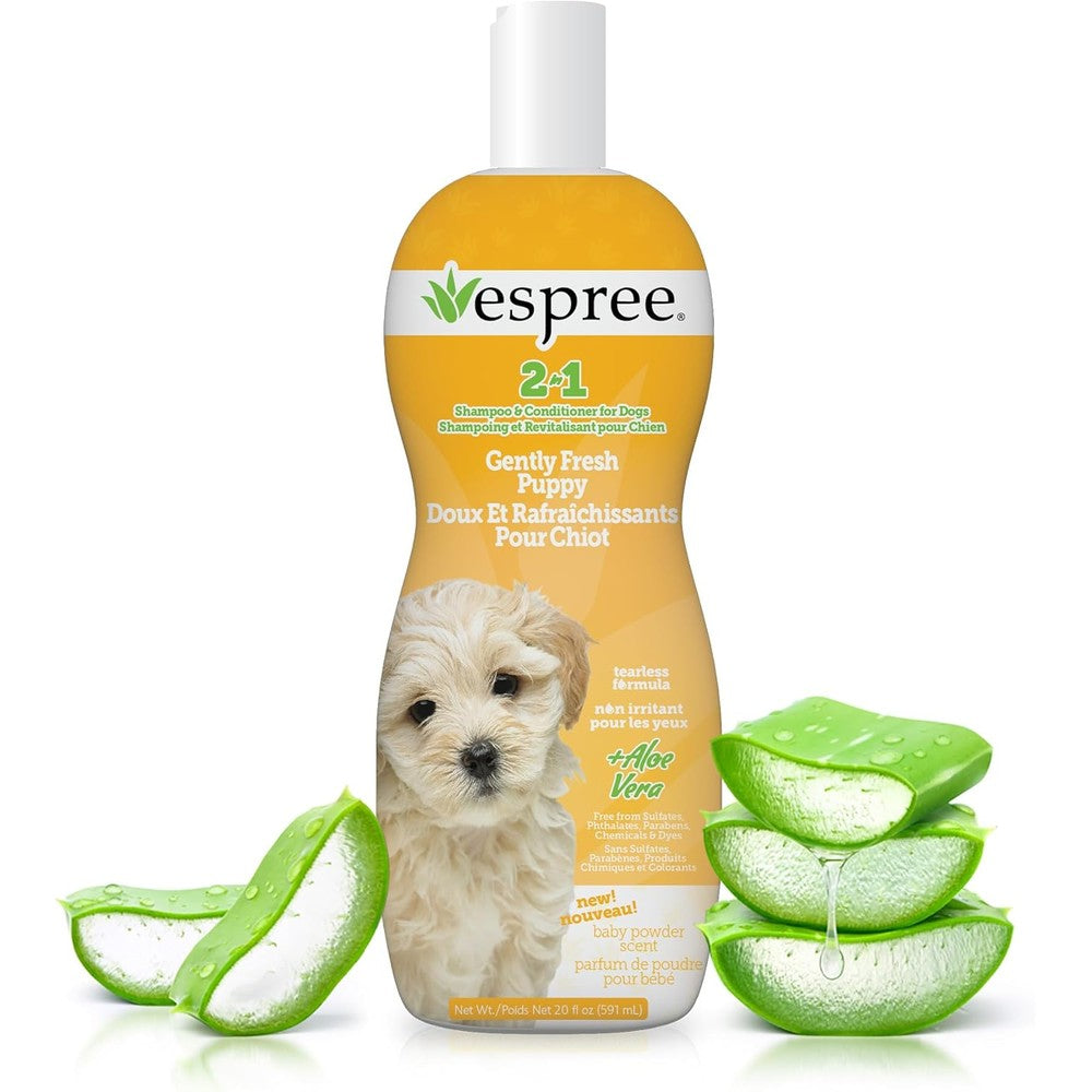 Espree Gentle Fresh Puppy Shampoo And Conditioner Tearless Formula With Aloe Vera For Sensitive Skin 20 Fluid Ounces