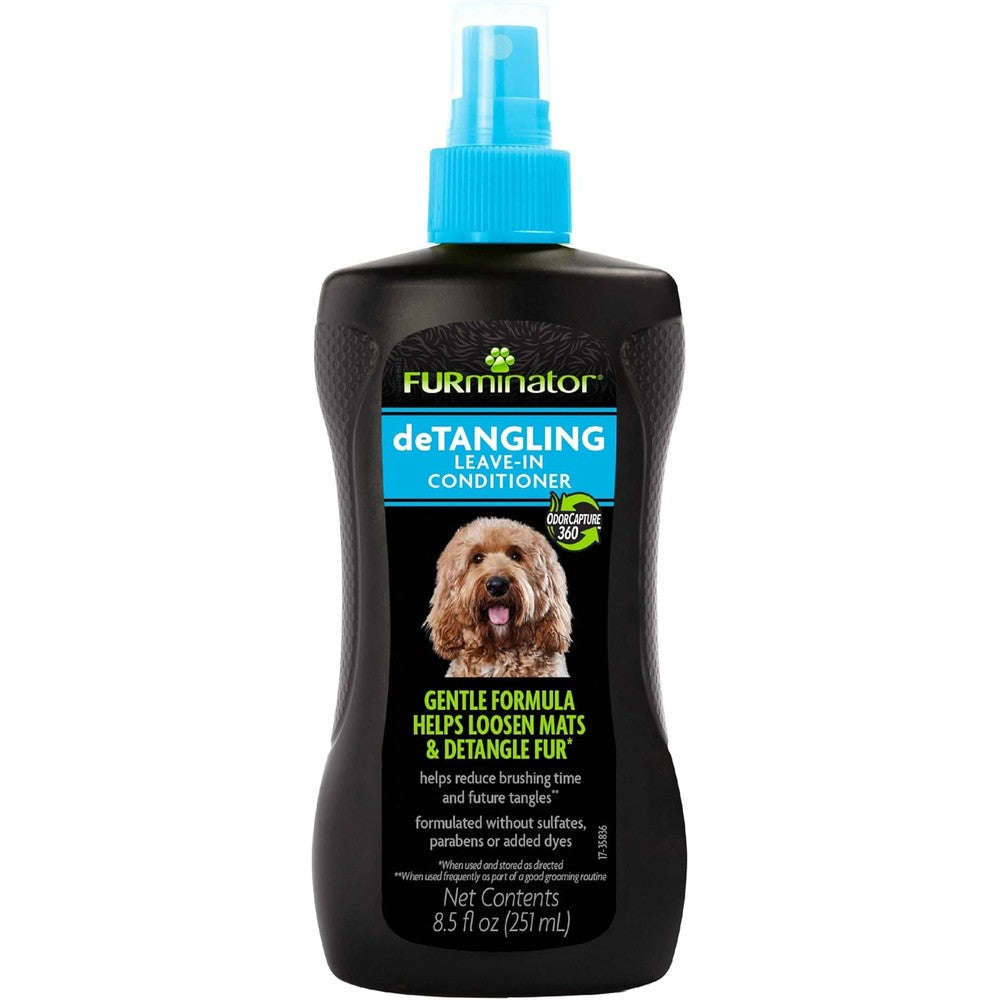 FURminator DeTangling Leave In Conditioner Spray For Dogs And Puppies Lightly Scented Anti Matting Coat Hydration Formula 8.5 Fluid Ounces
