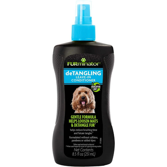 FURminator DeTangling Leave In Conditioner Spray For Dogs And Puppies Lightly Scented Anti Matting Coat Hydration Formula 8.5 Fluid Ounces