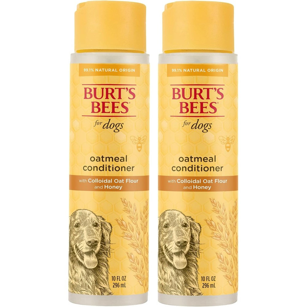 Burt's Bees For Pets Oatmeal Dog Conditioner With Colloidal Oat Flour And Honey For Dry Coats 10 Fluid Ounce 2 Pack