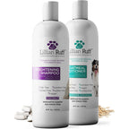 Lillian Ruff Brightening Shampoo And Oatmeal Conditioner Set For Dogs And Cats With Coconut And Aloe Vera For Sensitive Skin 16 Fluid Ounces