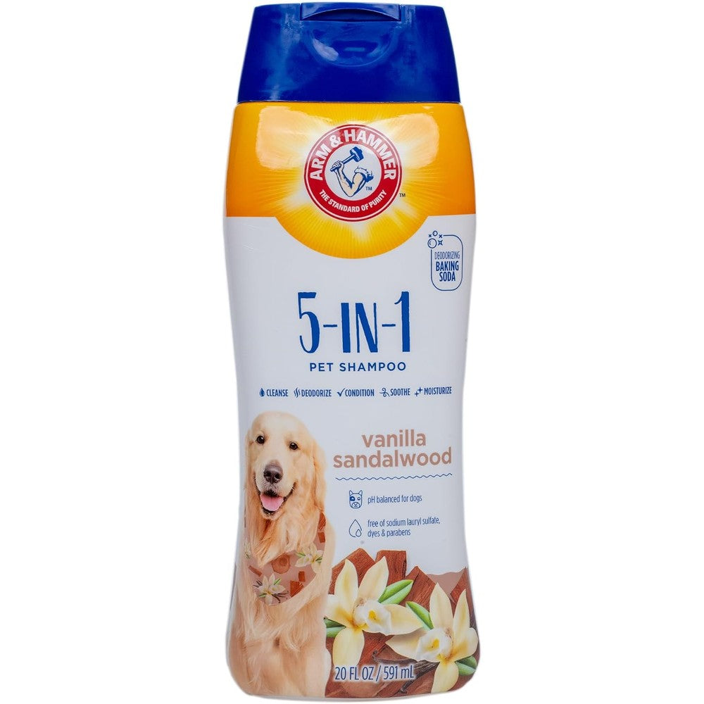 Arm And Hammer 5 In 1 Dog Shampoo With Conditioner And Deodorizing Oatmeal Vanilla Sandalwood Scent 20 Fluid Ounces