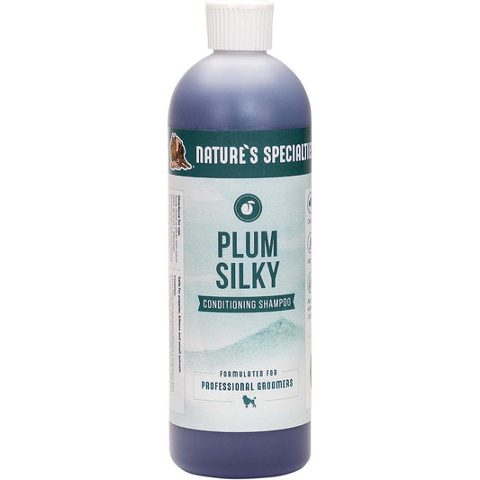 Nature's Specialties Plum Silky Ultra Concentrated Pet Shampoo And Conditioner With Silk Proteins And Aloe Vera For Dogs And Cats 16 Fluid Ounces