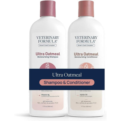Veterinary Formula Ultra Oatmeal Moisturizing Shampoo And Conditioner Bundle For Dogs And Cats 17 Fluid Ounces