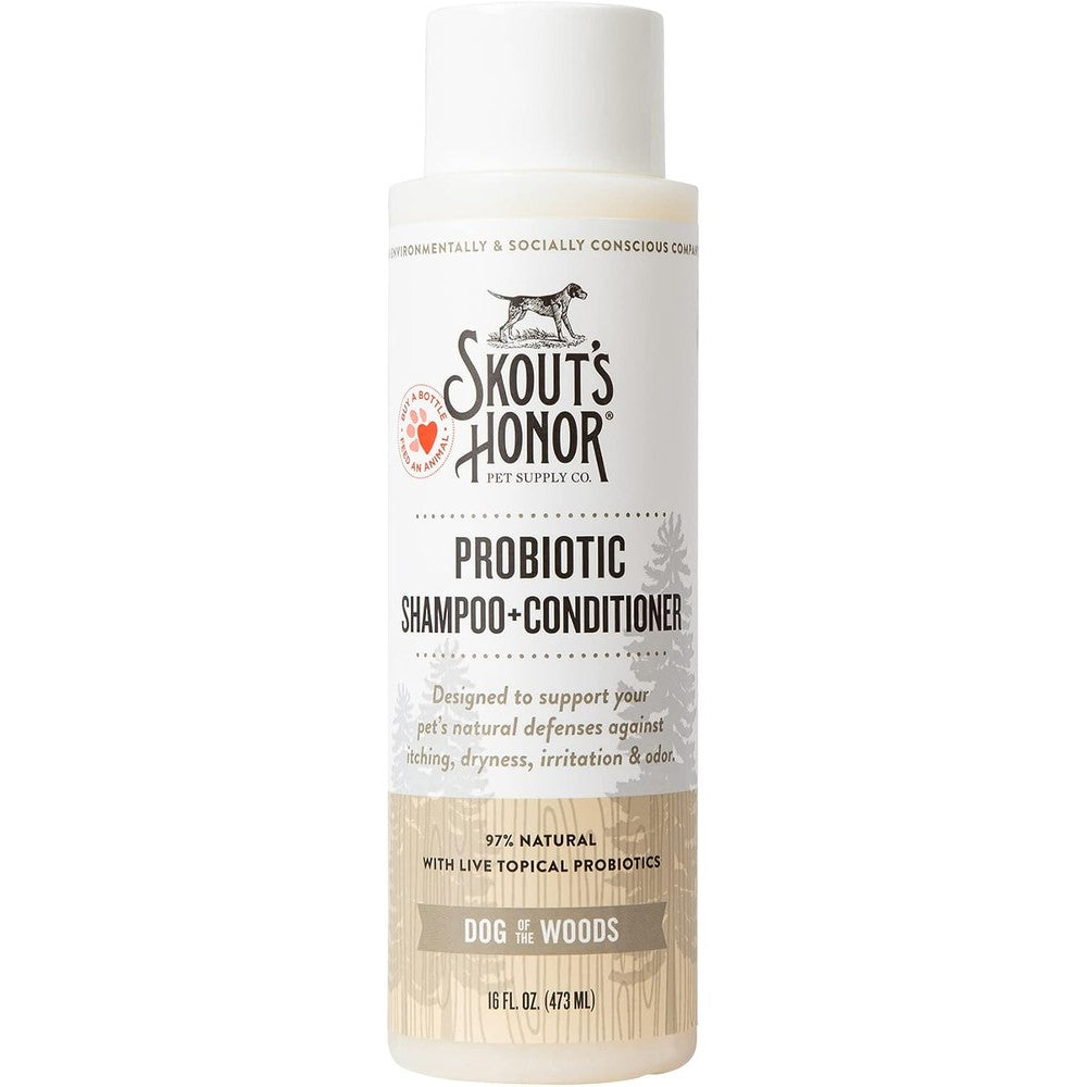Skout's Honor Probiotic Natural Dog Shampoo And Conditioner With Avocado Oil And Omega-3s Dog Of The Woods 16 Fluid Ounce