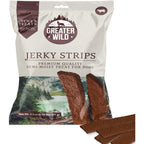 Greater Wild Beef Jerky Strips Premium Semi Moist Dog Treats For Small And Large Breeds 2.3 Ounce Tender Training And Reward Snacks