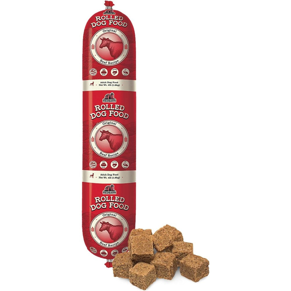 Redbarn Pet Products Beef Recipe Rolled Dog Food Premium Semi-Moist Formula High Protein Diet 4 Pound 1 Count