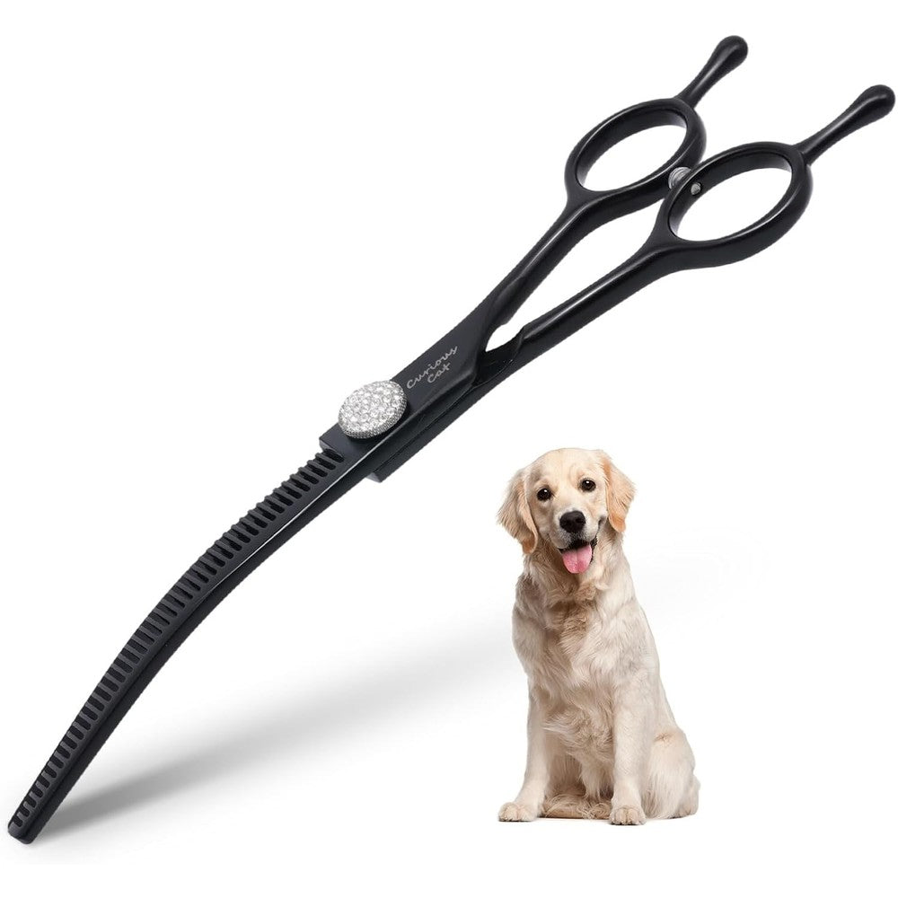 DRGSKL Professional Pet Grooming Scissors Curved Thinning Shears Seven Inch Japanese Four Forty C Stainless Steel For Dogs And Cats