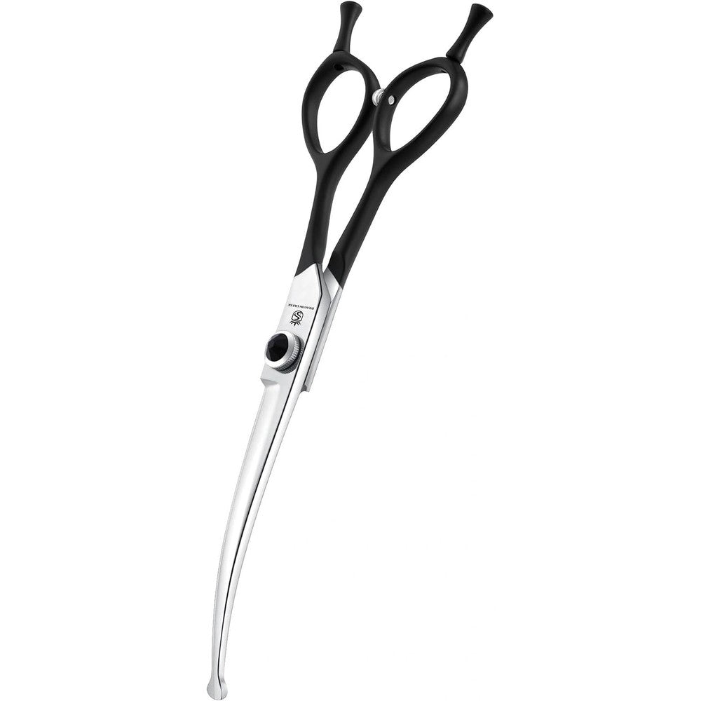 Univinlions Dragon Creek Professional Downward Curved Dog Grooming Scissors Shears With Safety Round Tips For Pet Face And Paws Trim Black 6.5 Inch