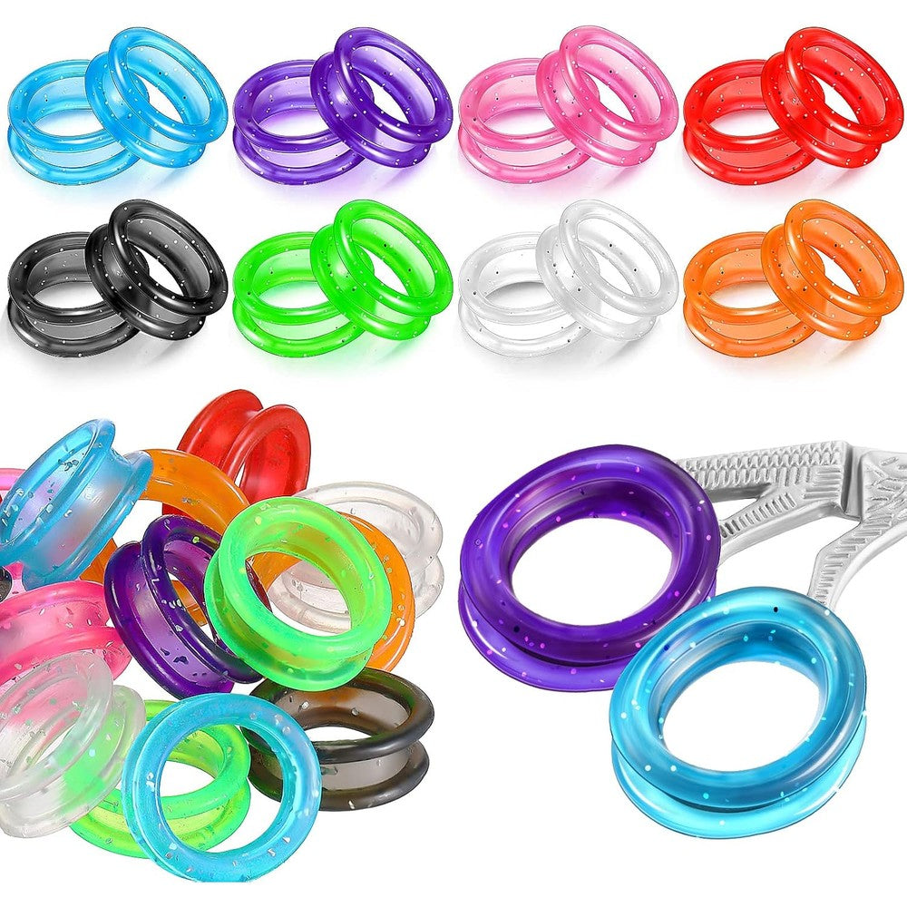 Skybooly Silicone Scissors Finger Rings Soft Pet Grooming Shear Thumb Inserts Grips For Dog Hair Cutting 24 Pieces 8 Colors