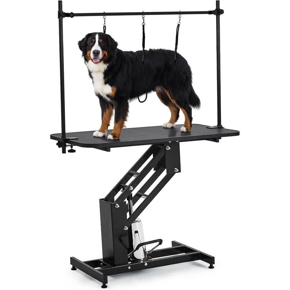 Garvee Hydraulic Dog Grooming Table Heavy Duty Professional Pet Station With Adjustable Overhead Arm Three Hundred Fifty Pounds Capacity Black