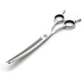 Moontay Professional 7.0 Inch Dog Grooming Chunkers Scissors Upward Curved Pet Thinning Blending Shears Japan 440C Stainless Steel