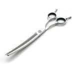 Moontay Professional 7.0 Inch Dog Grooming Chunkers Scissors Upward Curved Pet Thinning Blending Shears Japan 440C Stainless Steel