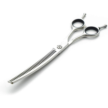 Moontay Professional 7.0 Inch Dog Grooming Chunkers Scissors Upward Curved Pet Thinning Blending Shears Japan 440C Stainless Steel