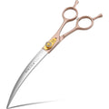 JASON Fenice Peak 45 Degrees Extra Curved Dog Grooming Scissors 440C Stainless Steel 7.5 Inch Big Arc Pet Shears In Rose Gold