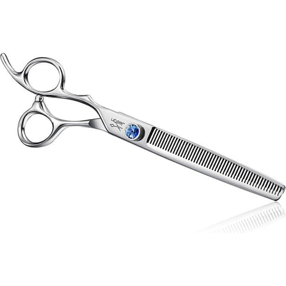 JASON Left Handed Professional Seven Inch Fifty Teeth Blending Dog Grooming Scissor Ergonomic Pet Thinning Shear For Cats And Dogs Silver