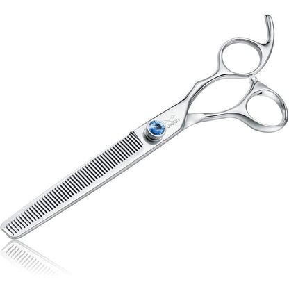 JASON 7 Inch 50 Teeth Thinning Dog Grooming Blending Scissor Japanese 440C Stainless Steel Pet Trimming Shears With Offset Handle