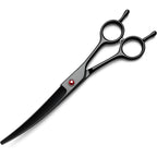 SMITH CHU Professional Curved Dog Grooming Scissors Stainless Steel Pet Hair Shears For Face And Paws Trimming Pitch Black 7.9 Inch