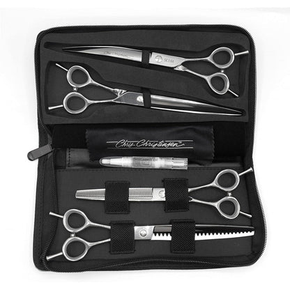 Chris Christensen Classic Series Grooming Shears Full Set Of Four Scissors With Case For Professional Pet Groomers And Beginners Made From Japanese...