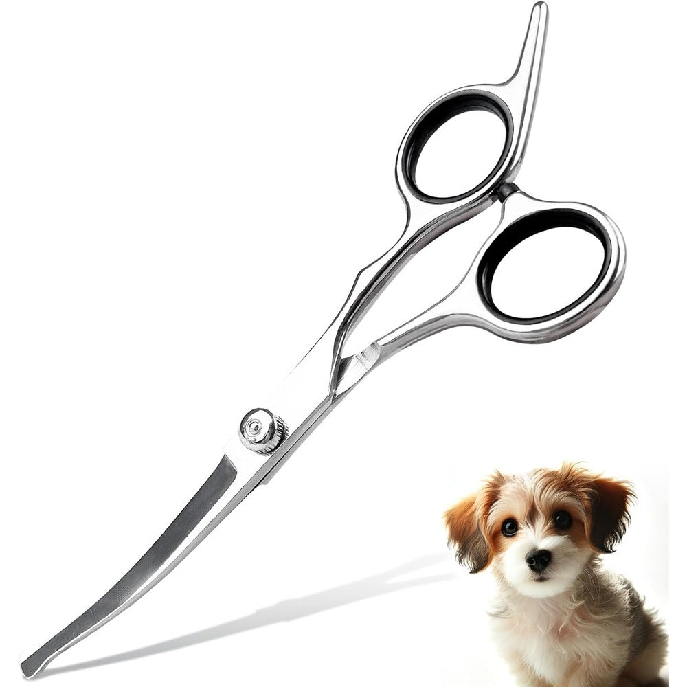 Jaasuee Professional Curved Dog Grooming Scissors With Rounded Safety Tips Stainless Steel Cat Shears For Home Pet Grooming Pack Of One