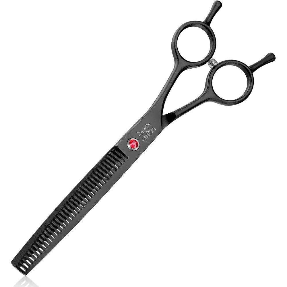 Jason 7 Inch Professional Dog Grooming Thinning Shear Scissors With 37 Teeth Premium Japanese Stainless Steel Blender For Cats And Dogs Black