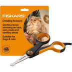 Fiskars Pet Detailing Scissors for Dog and Cat Grooming with Precision Stainless Steel Blades Rounded Safety Tips and SoftGrip Handle 5.5 Inches