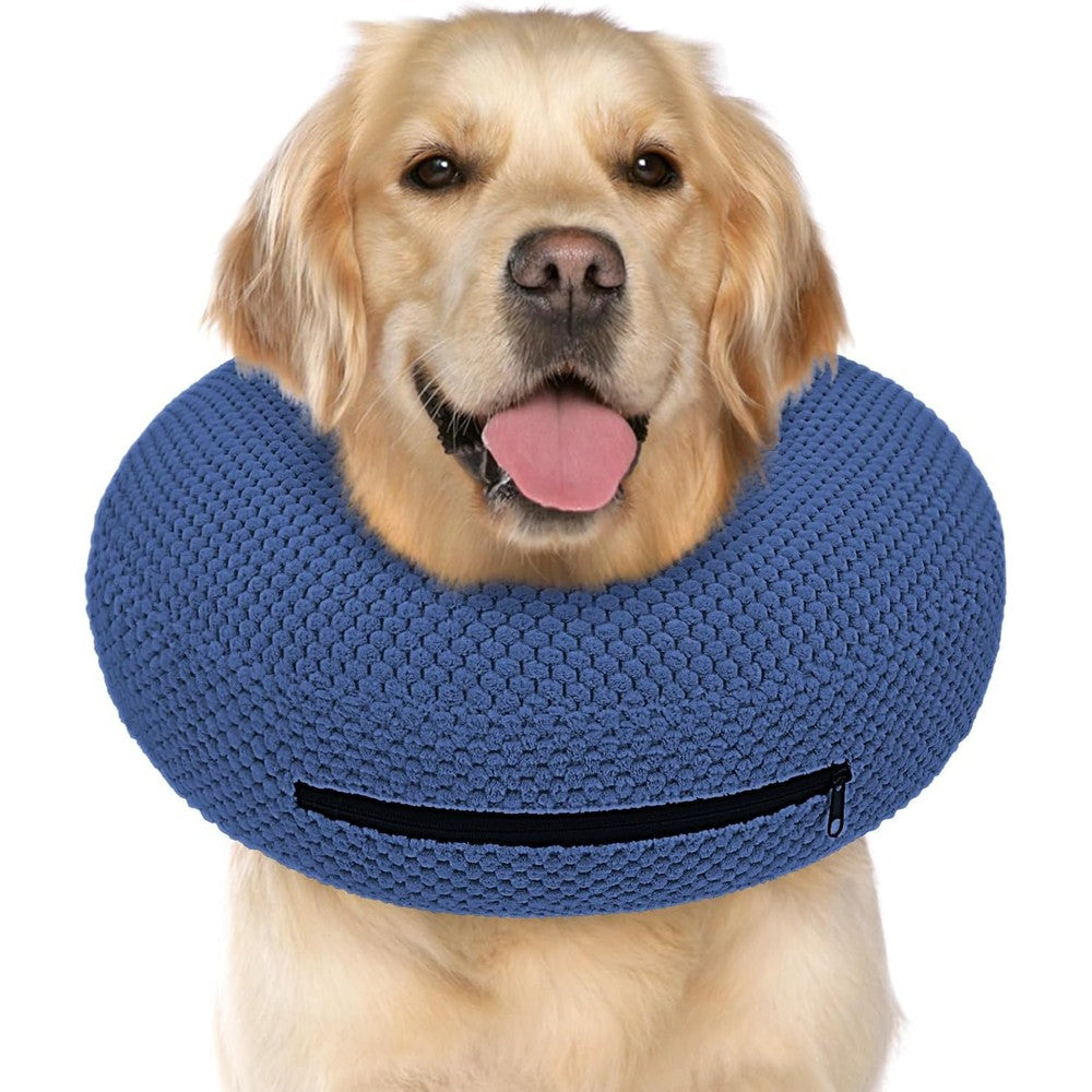 Supet Inflatable Dog Cone Collar And Post Surgery Protective Donut For Small Medium Large Dogs Soft Bite Resistant Recovery Neck Pillow