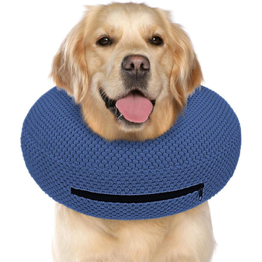 Supet Inflatable Dog Cone Collar And Post Surgery Protective Donut For Small Medium Large Dogs Soft Bite Resistant Recovery Neck Pillow