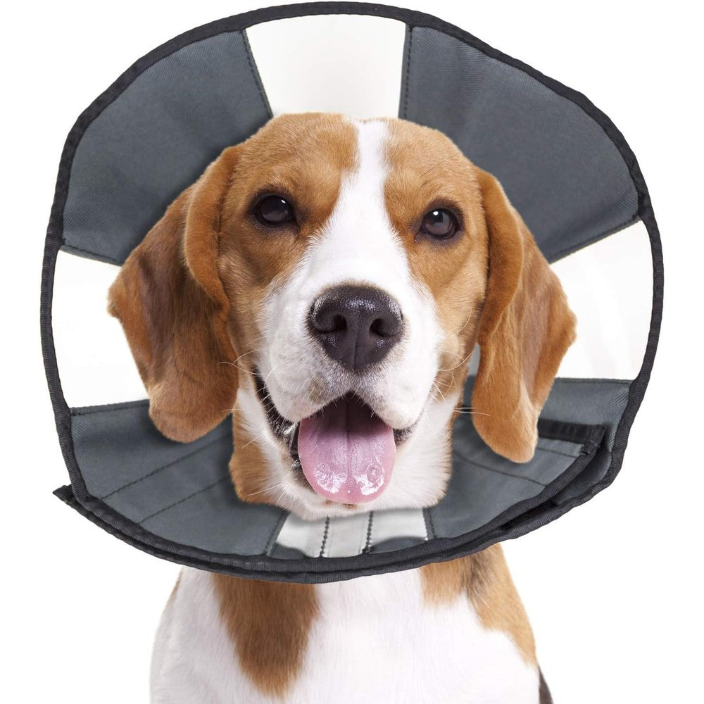 ZenPet ProCone Pet Recovery E-Collar For Dogs And Cats Padded Soft Adjustable Canvas Protective Cone For Post Surgery Healing Medium