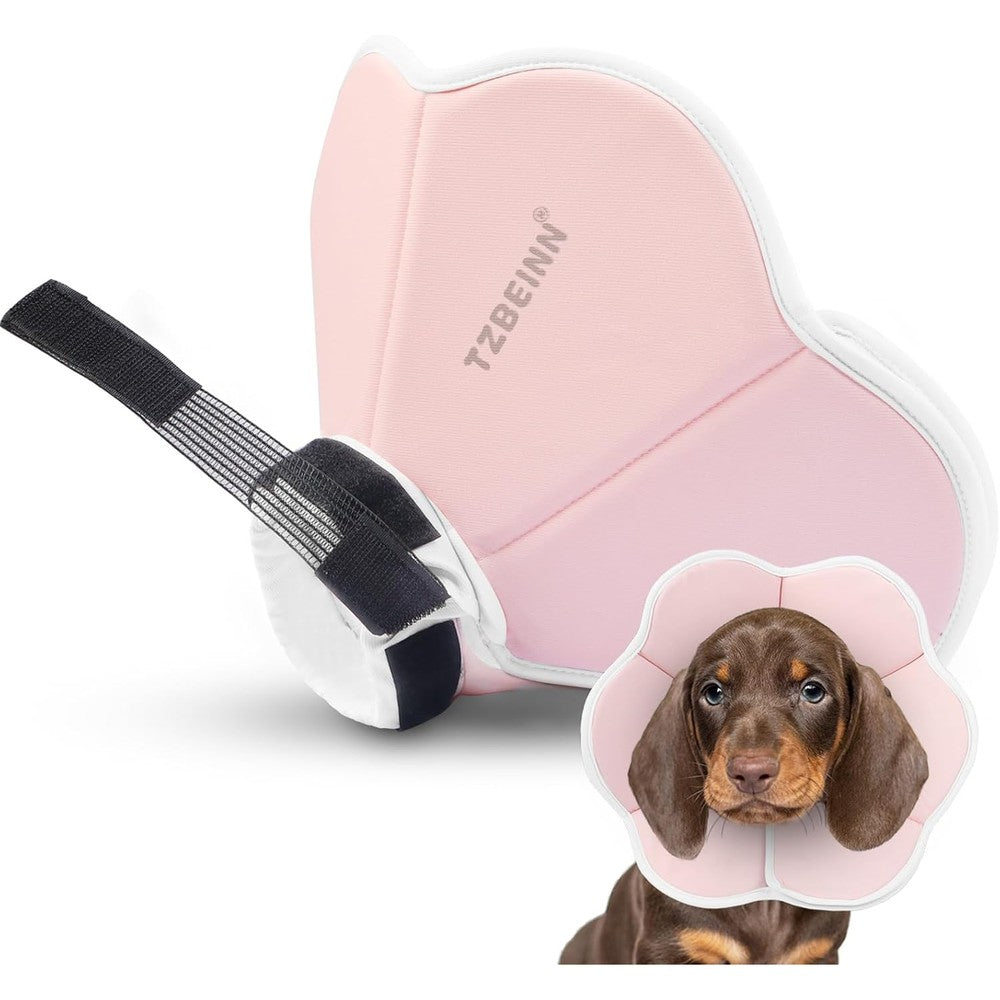 TZBEINN Soft Dog Cone Collar Alternative Adjustable Protective Recovery Neck Pillow Elizabethan Collar For Medium Dogs Pink Size Medium