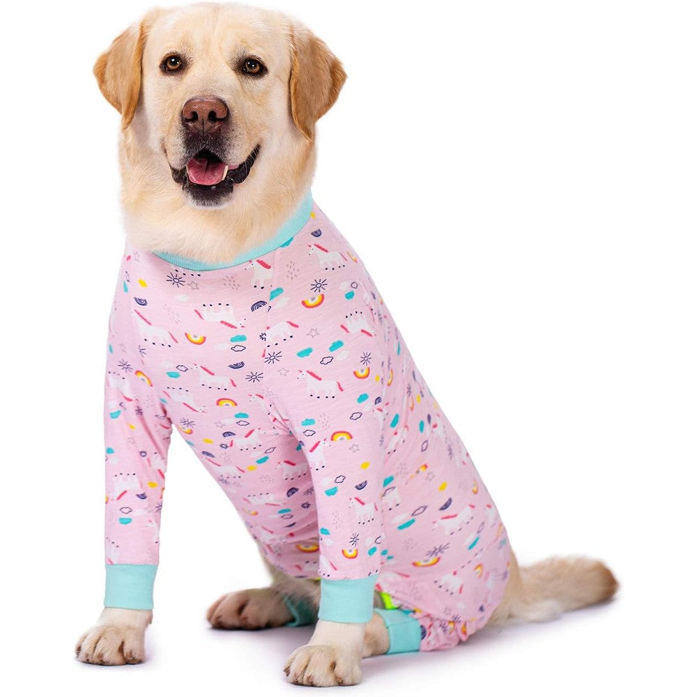 Miaododo Pink Pony Dog Surgery Recovery Suit Lightweight Full Belly Post Operative Onesie For Medium And Large Breeds Single Count