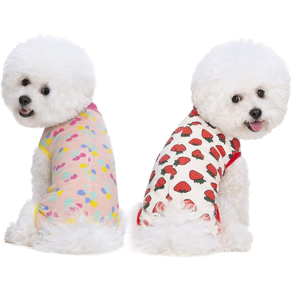 Miaododo Pet Dog Recovery Onesie Suit For Dogs Cats After Surgery Abdominal Wound Bandage E-Collar Alternative Pink Medium 2 Packs