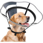 Didopet Extended Dog Cone Recovery Collar Adjustable Depth Transparent Elizabethan Collar For Large To Medium Dogs After Surgery Neuter Black Extra...
