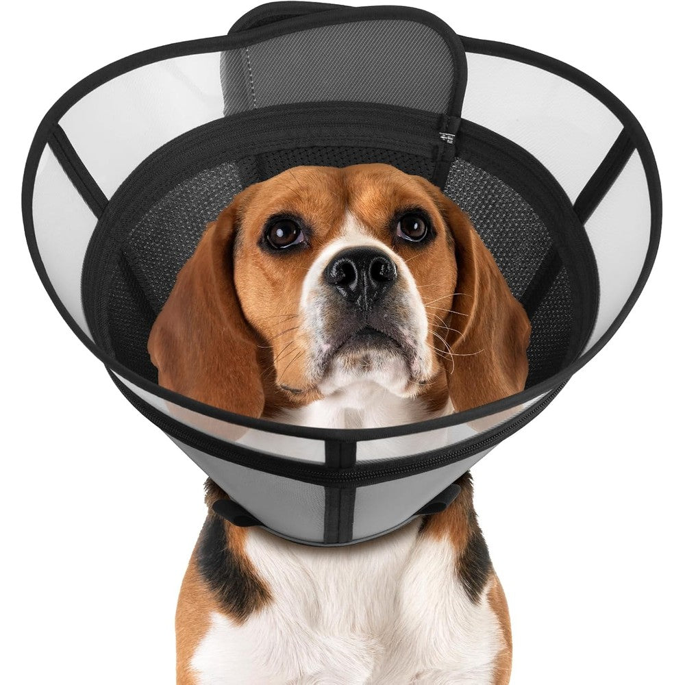 AMHSURET Cone For Dogs Soft Elizabethan Collar For Post Surgery Recovery Adjustable Lightweight Dog Cone Alternative Black Extra Large